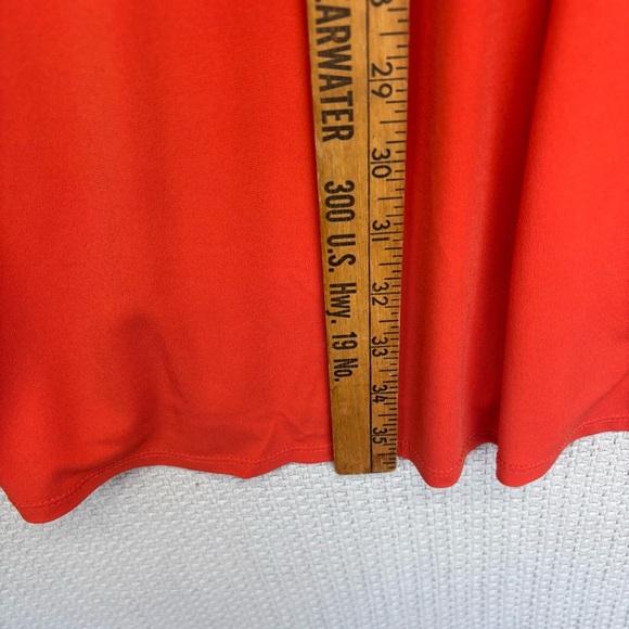 Jonathan Martin Orange Cap Sleeve Stretch Dress Size 12 Colorful Midi Casual - Picture 9 of 9